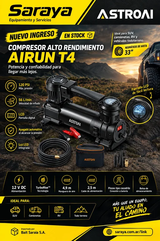 ASTROAI COMPRESOR ALTO RENDIMIENTO AIRUN T4 · AstroAI